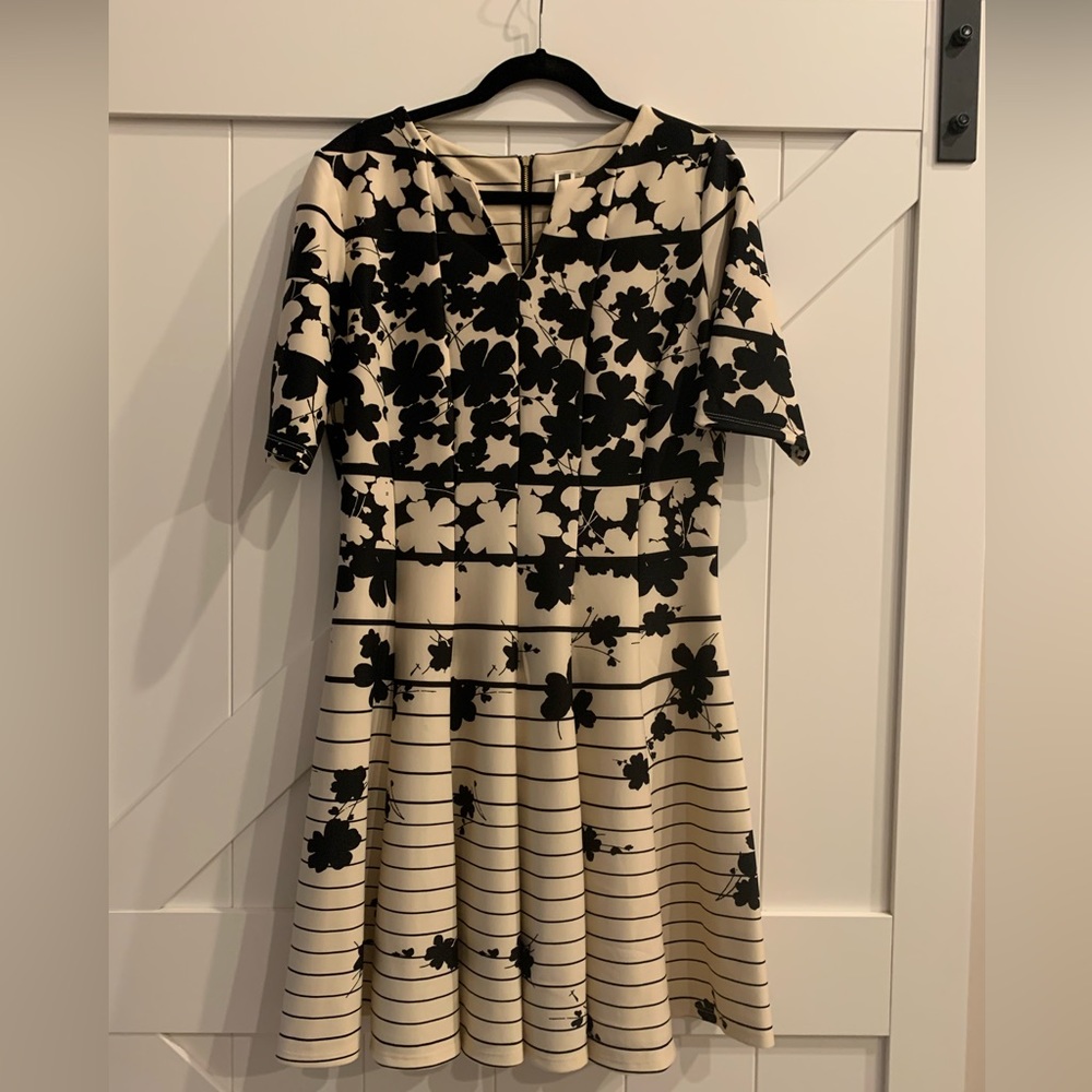 Cream and black dress